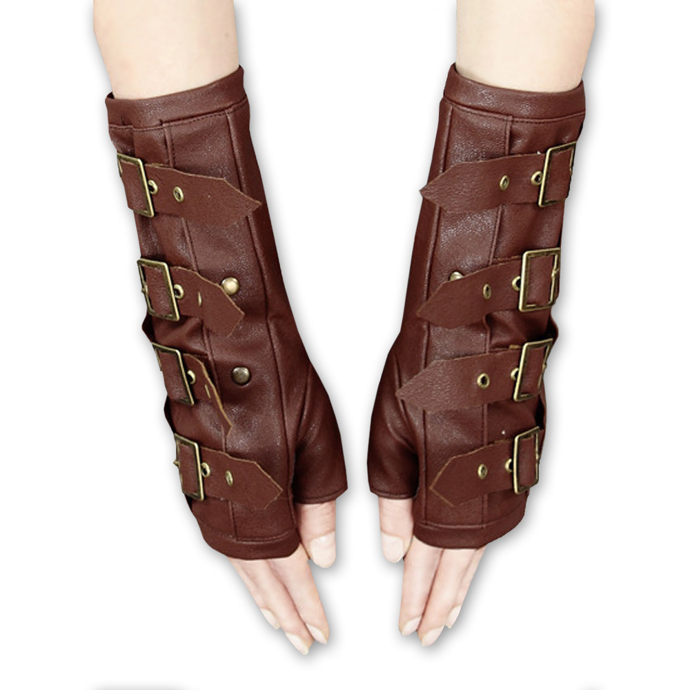 Restyle - Brown steampunk Fingerlose Handschuhe - Braun